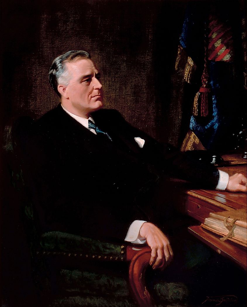 Official presidential portrait of FDR, the last president to serve more than two terms. Image via Public Domain.