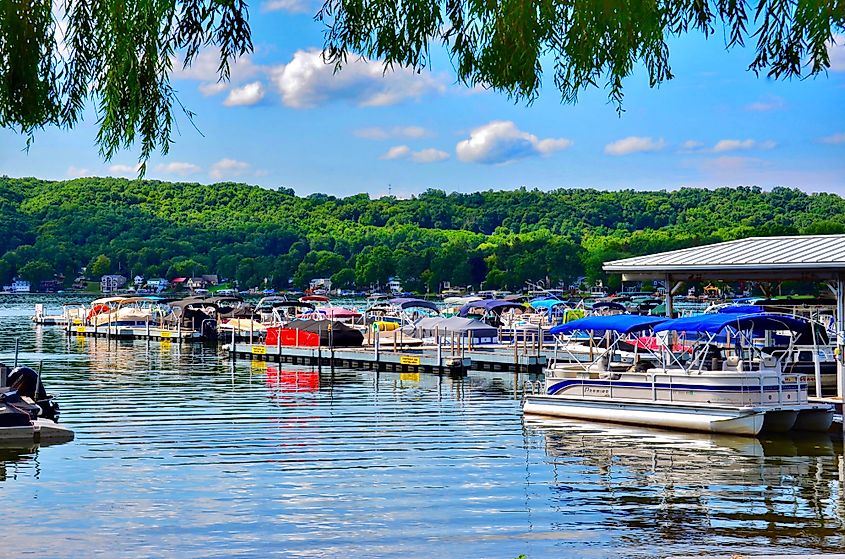 Summer scene at the harbor on Keuka Lake in Penn Yan, New York