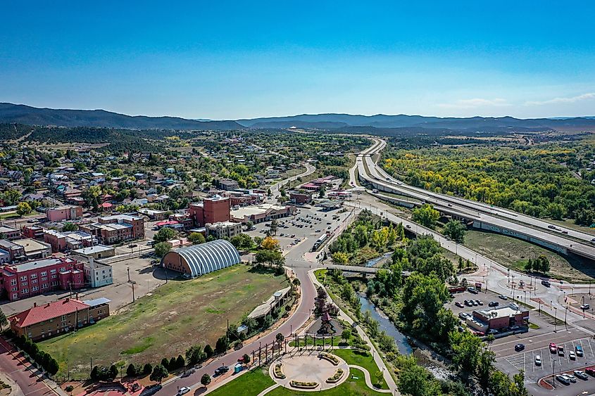 Aerial view of Trinidad, Colorado.