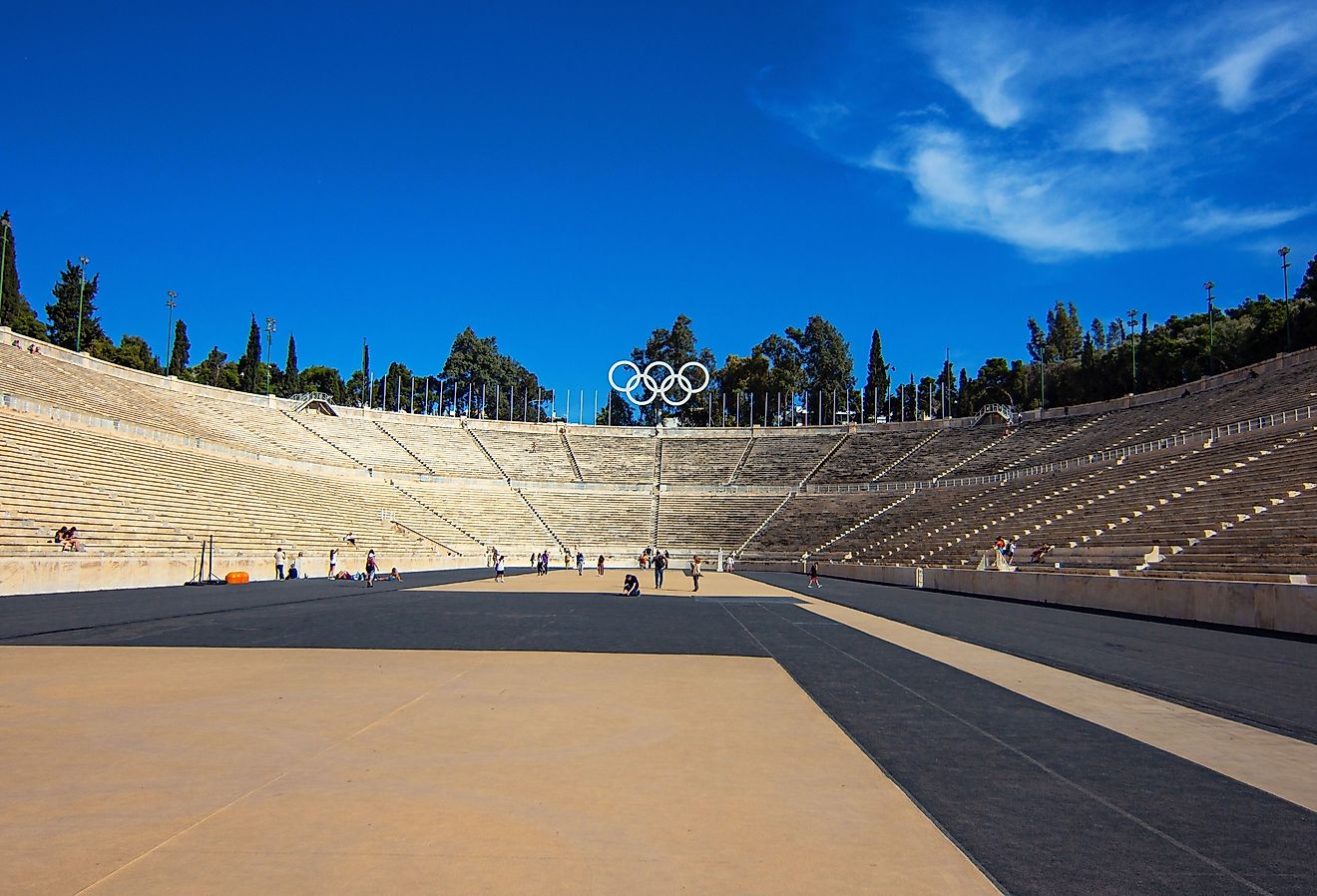  Outside the Panathenaic Stadium in Athens, Greece. The stadium where the first modern Olympic Games were held in 1896. Image credit Liya_Blumesser via Shutterstock.