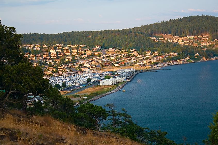 Aerial view of Anacortes, Washington.