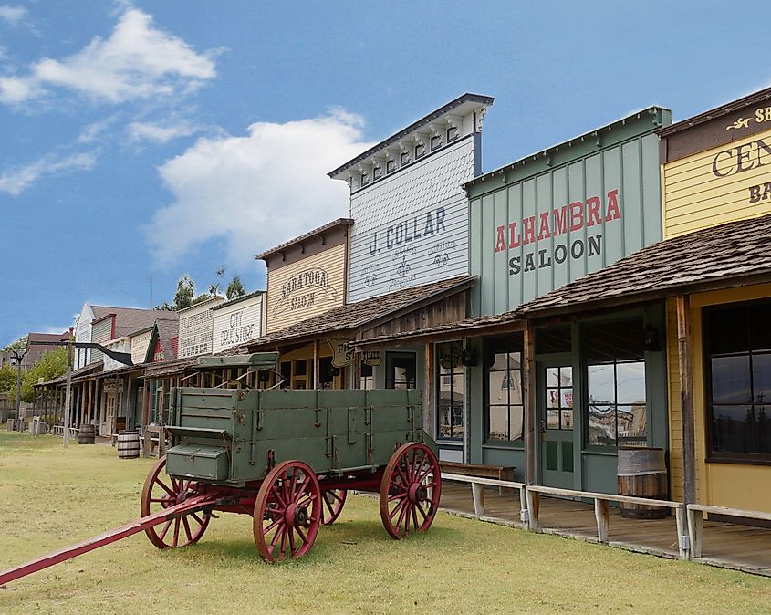 Replica of historic storefronts in Boot Hill Museum in Dodge City, Kansas.