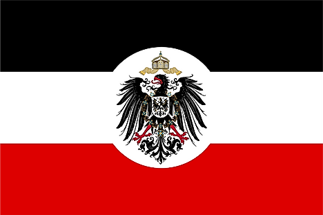 Black, White, and Red horizontal bands with seal at the center