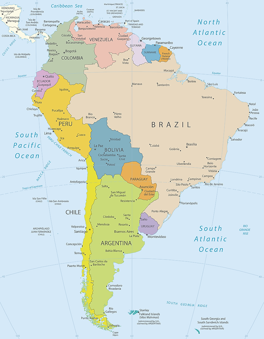 South America map